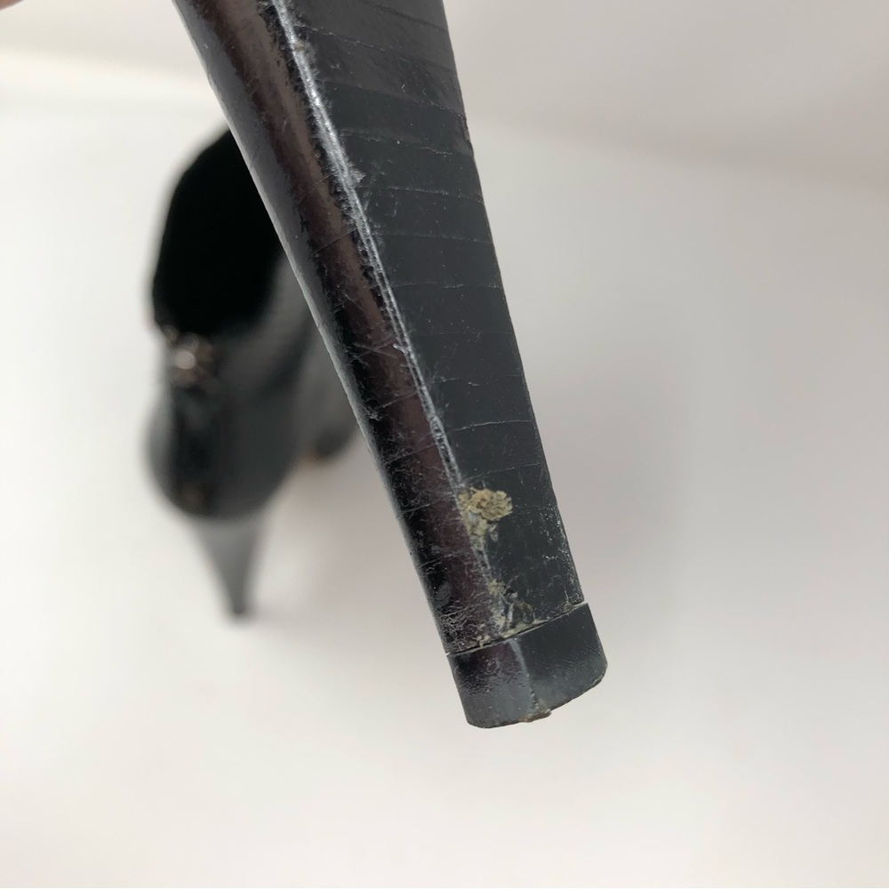 ALICE + OLIVIA 36 paige platform booties 0094  black snakeskin stiletto - Picture 9 of 16
